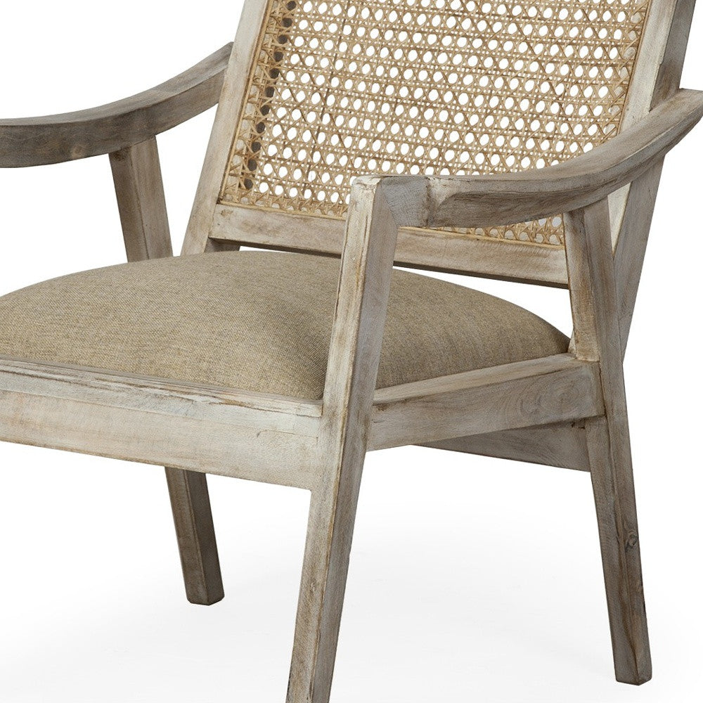 Wooden Chair With Cane Mesh Backrest