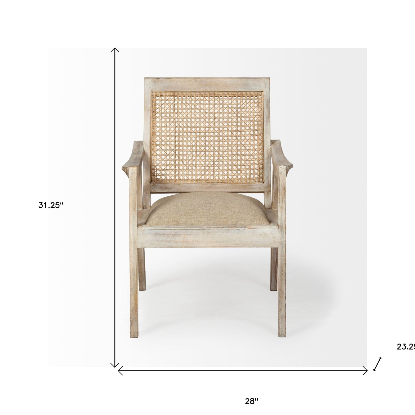 Wooden Chair With Cane Mesh Backrest