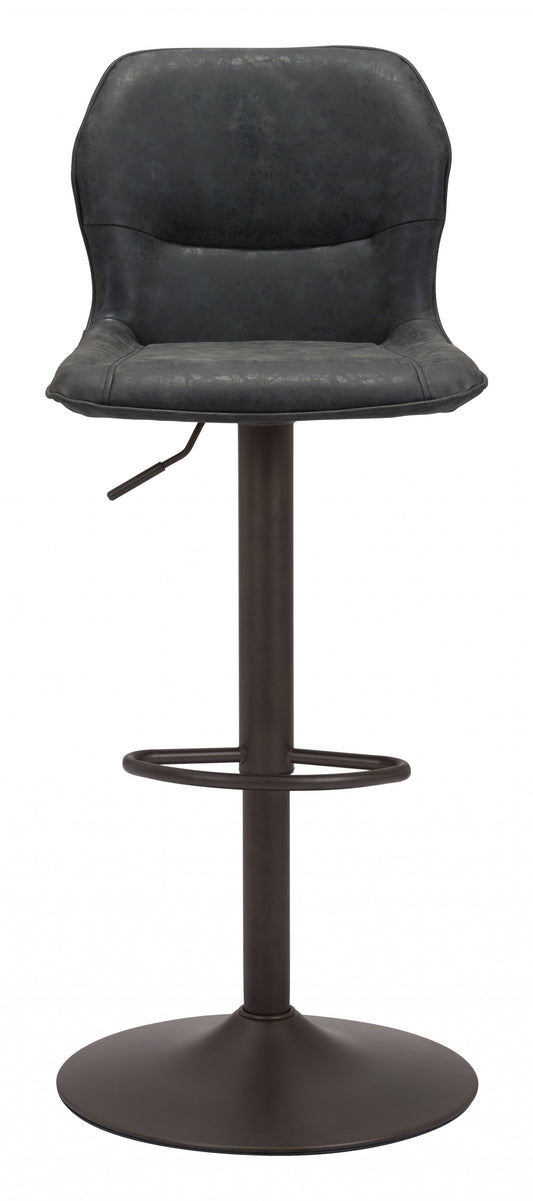 24" Black Steel Swivel Low Back Counter Height Bar Chair