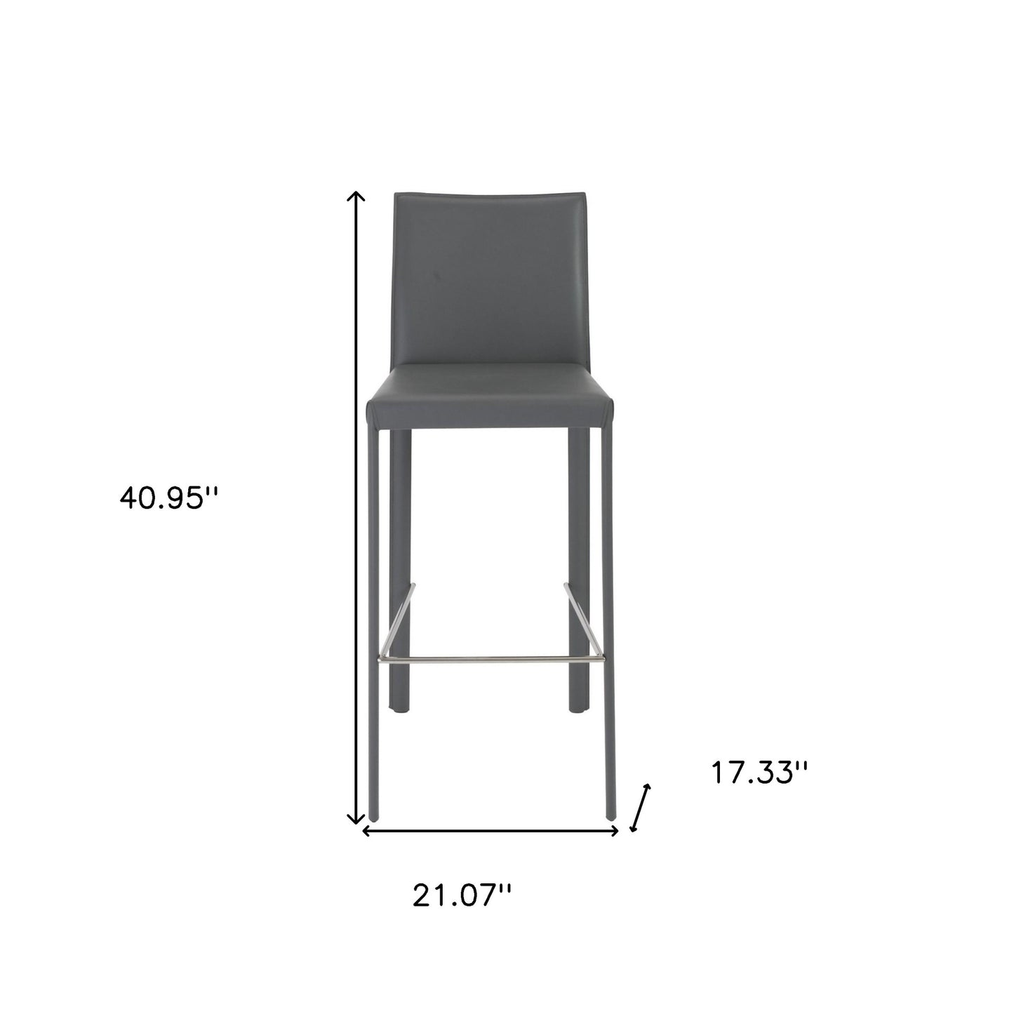 Set of Two 30" Gray Steel Low Back Bar Height Bar Chairs