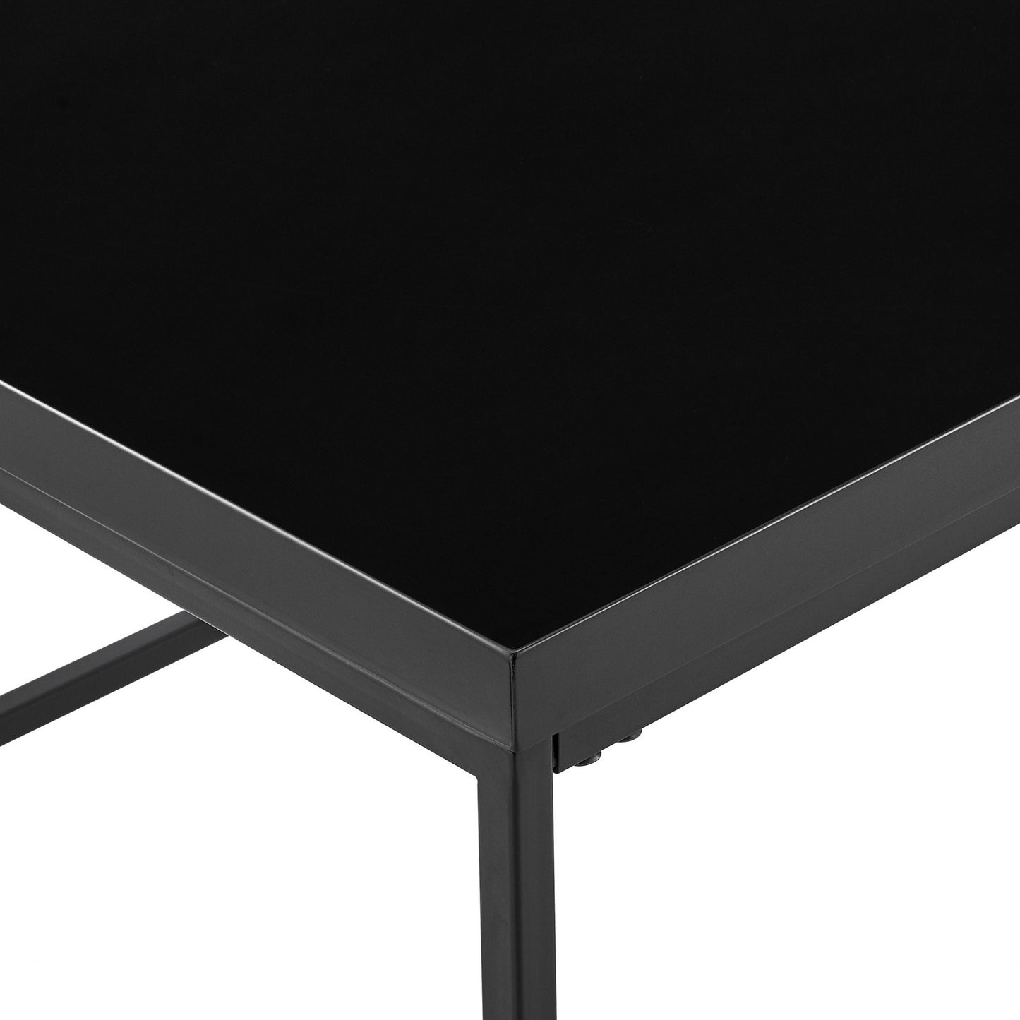 Black on Black High Gloss Square Coffee Table