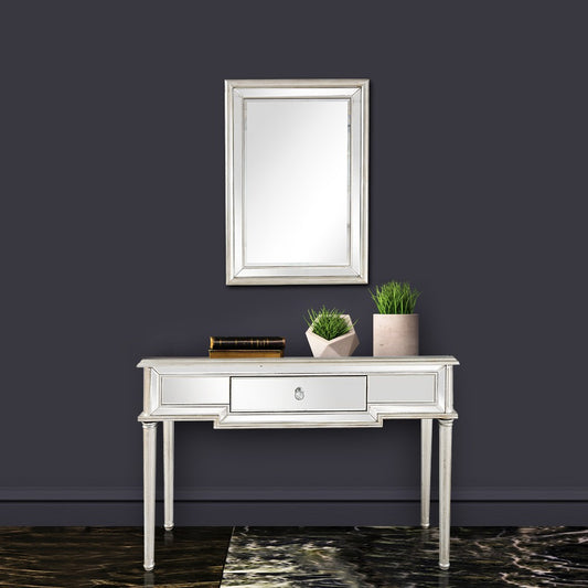 Silver Leaf Antiqued Console Table