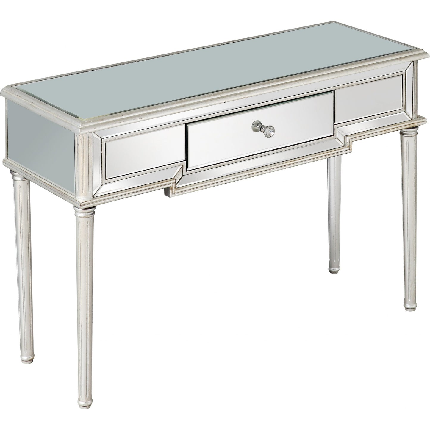 Silver Leaf Antiqued Console Table