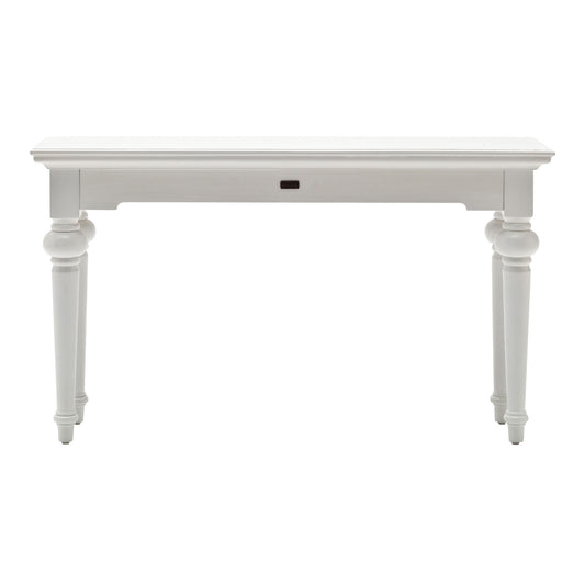 55" White Console Table With Storage