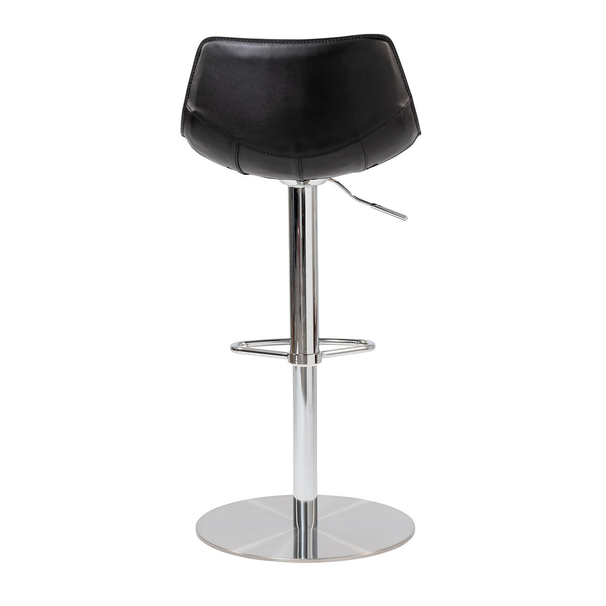 32" Black And Silver Steel Swivel Low Back Bar Height Bar Chair