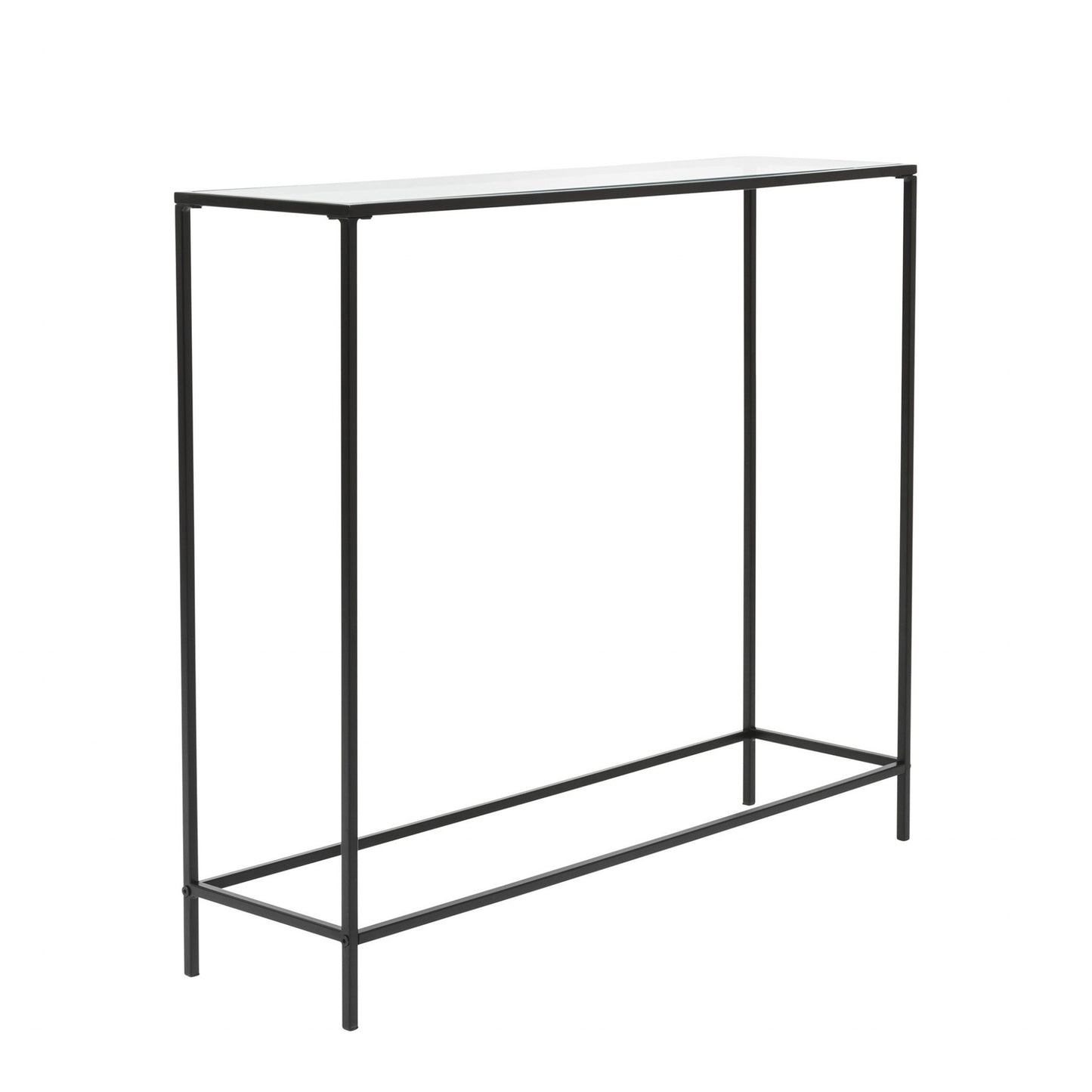 36" Clear and Black Glass Console Table