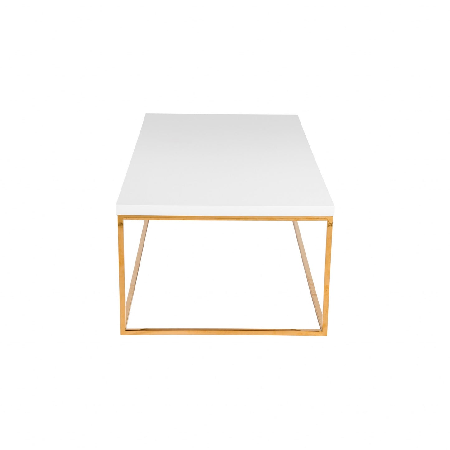 White and Gold High Gloss Coffee Table