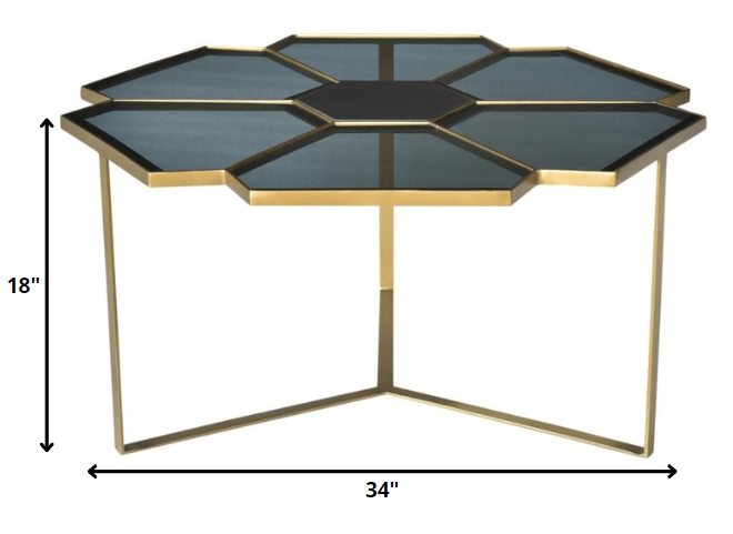 Geometric Floral Glass Coffee Table