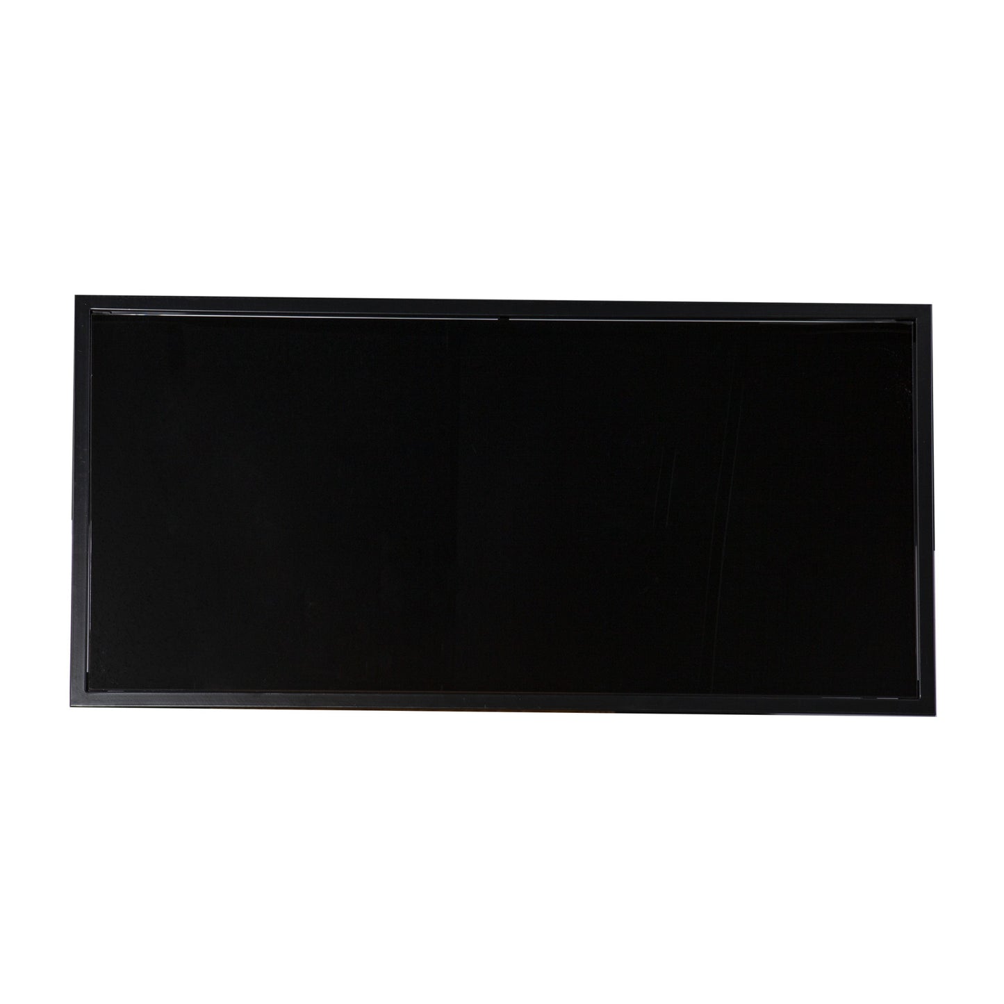 42" Black Glass And Metal Rectangular Coffee Table