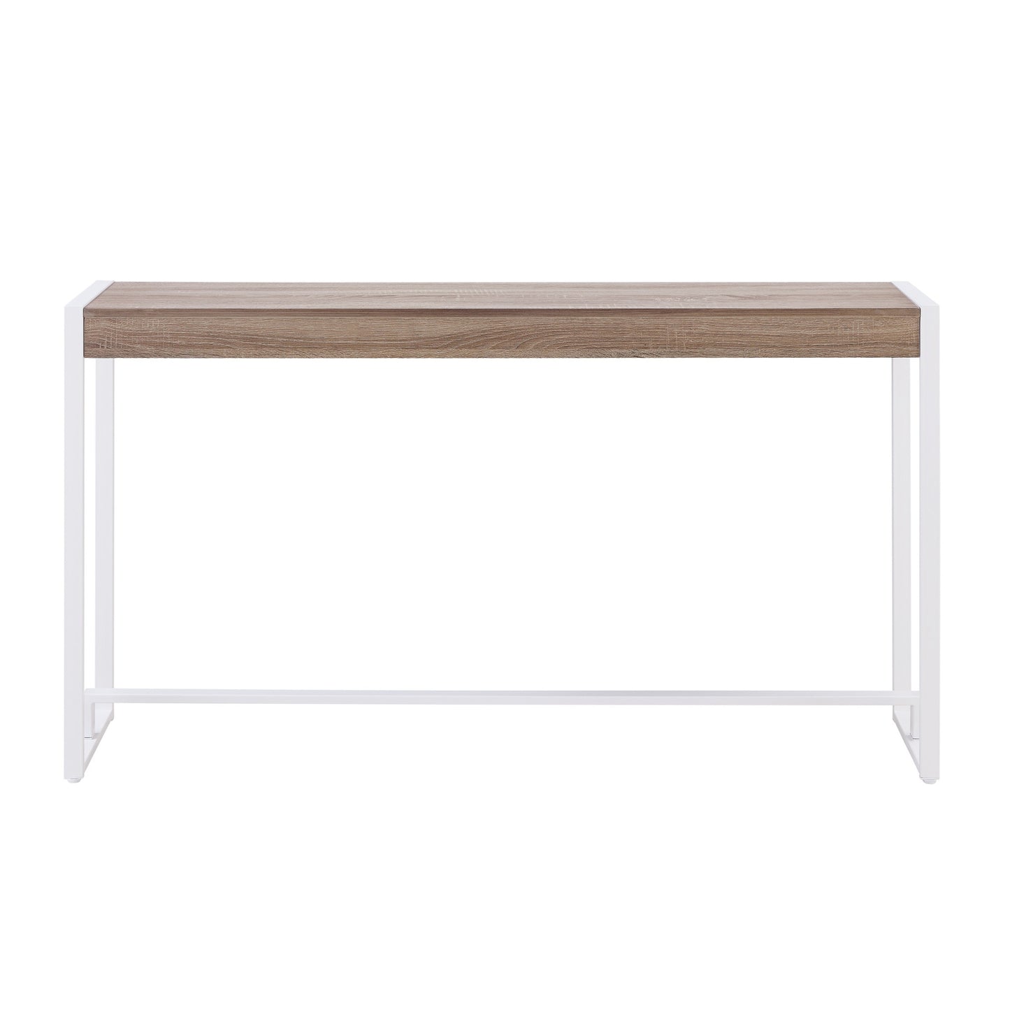 54" Gray Brown and White Sled Console Table