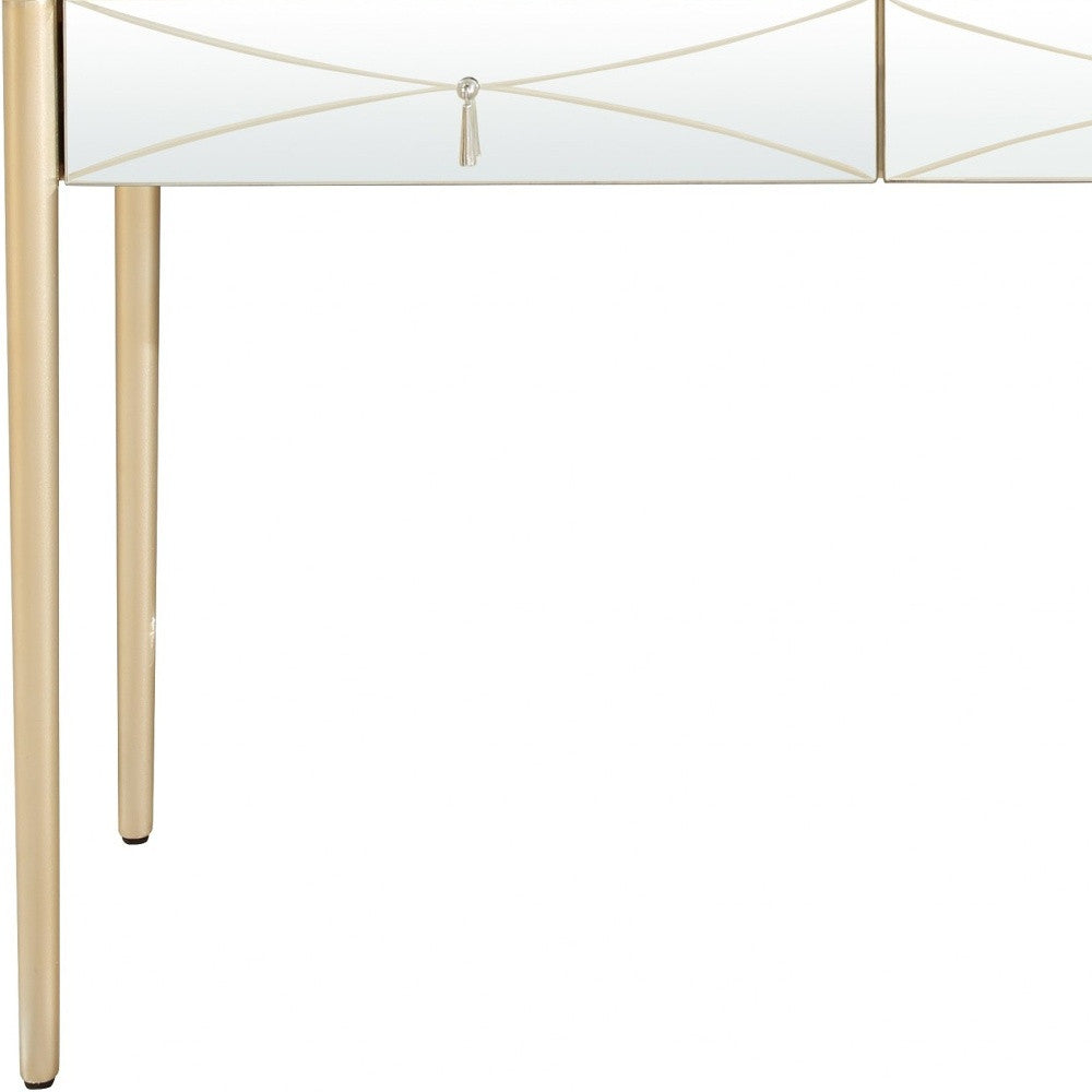 Champagne Finish Console Table