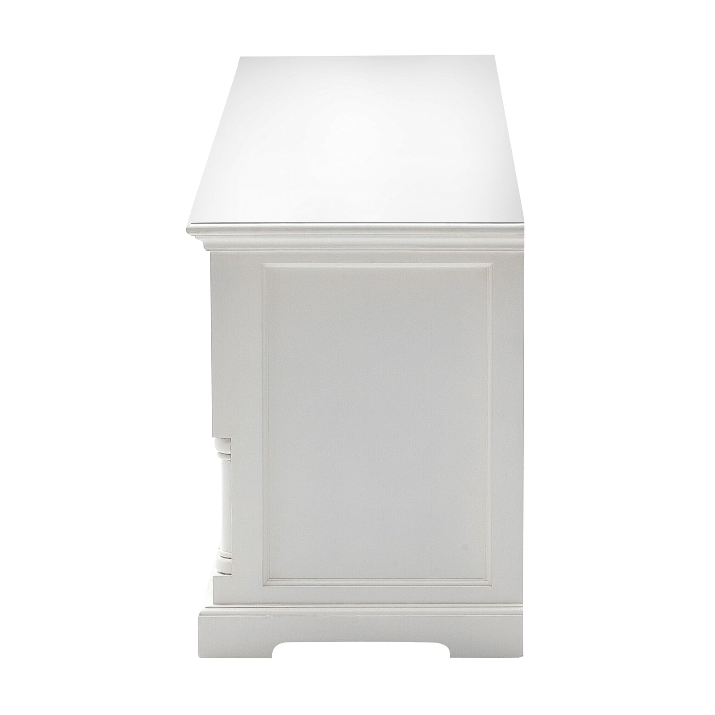 71" Classic White And White Solid Console Table With Storage