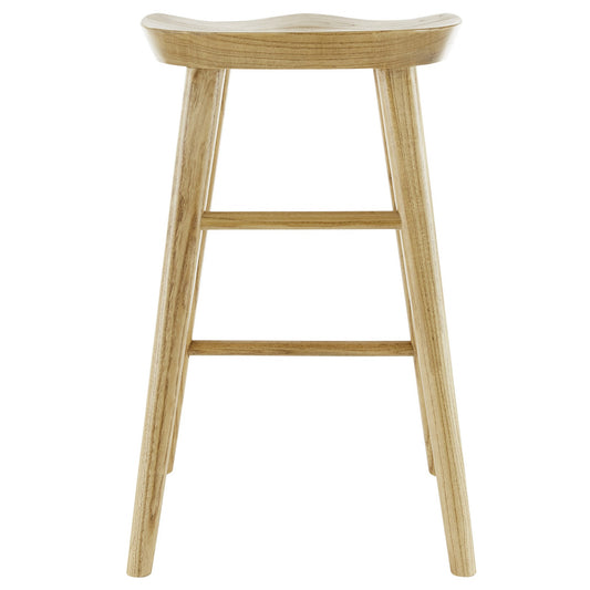 25" Natural Manufactured Wood Backless Counter Height Bar Chair