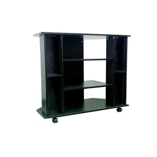 35" Black Open Shelving TV Stand