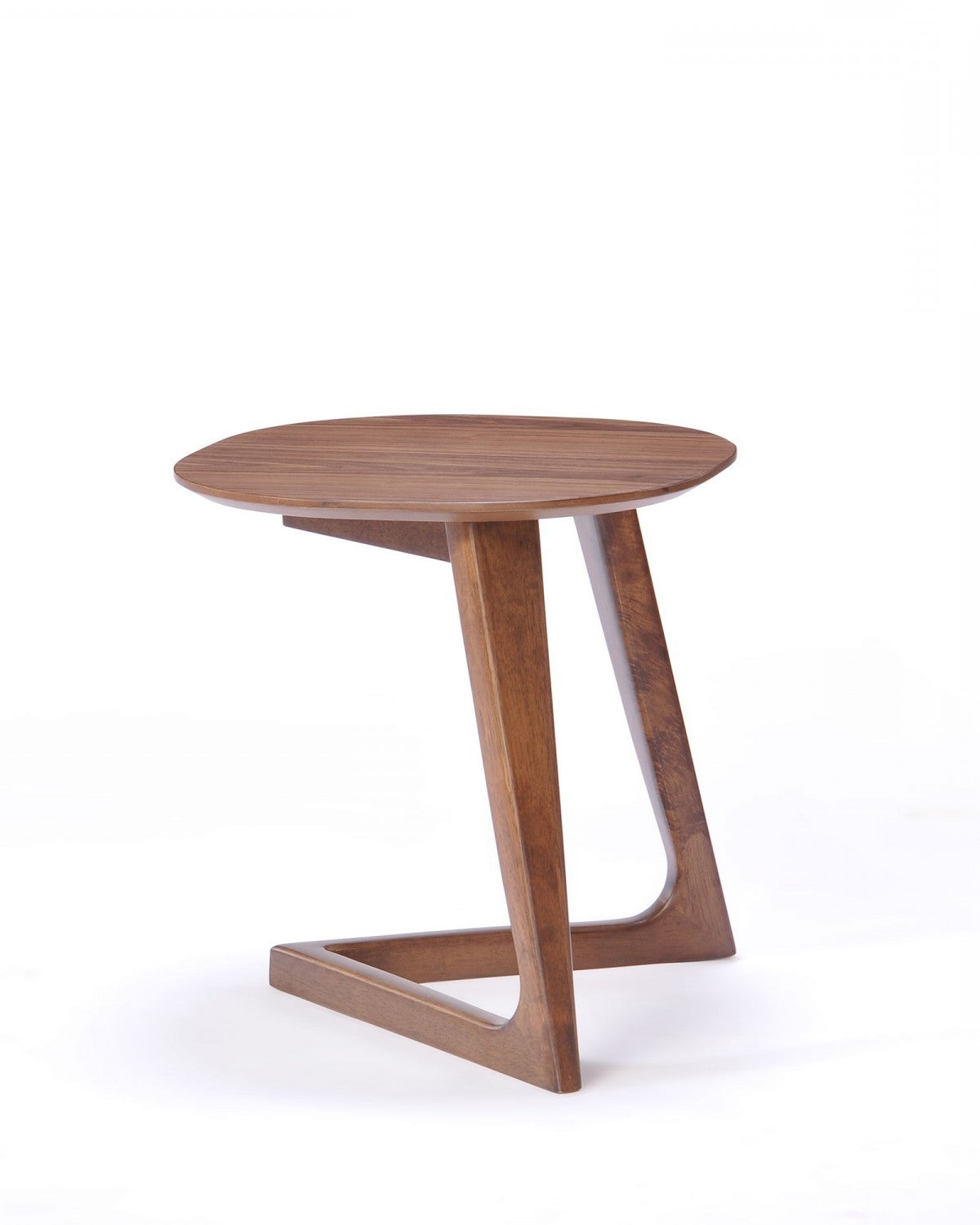 Mod Walnut Wood Asymmetric End Table