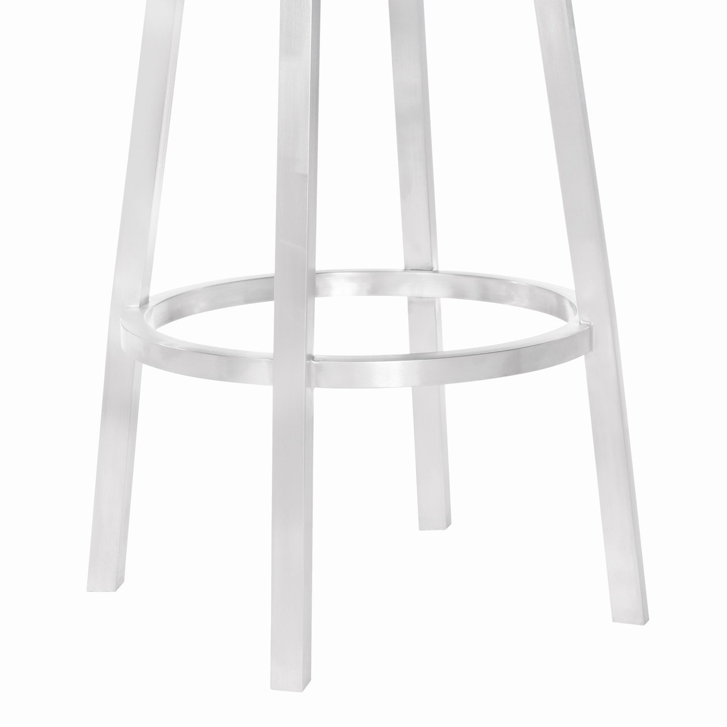 26" Light Gray And Silver Iron Swivel Counter Height Bar Chair