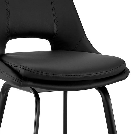 30" Black Iron Swivel Low Back Bar Height Bar Chair