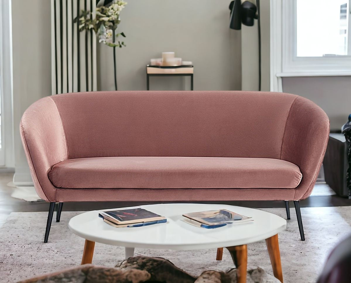 75" Coral Three Person Metal Legs Sofa