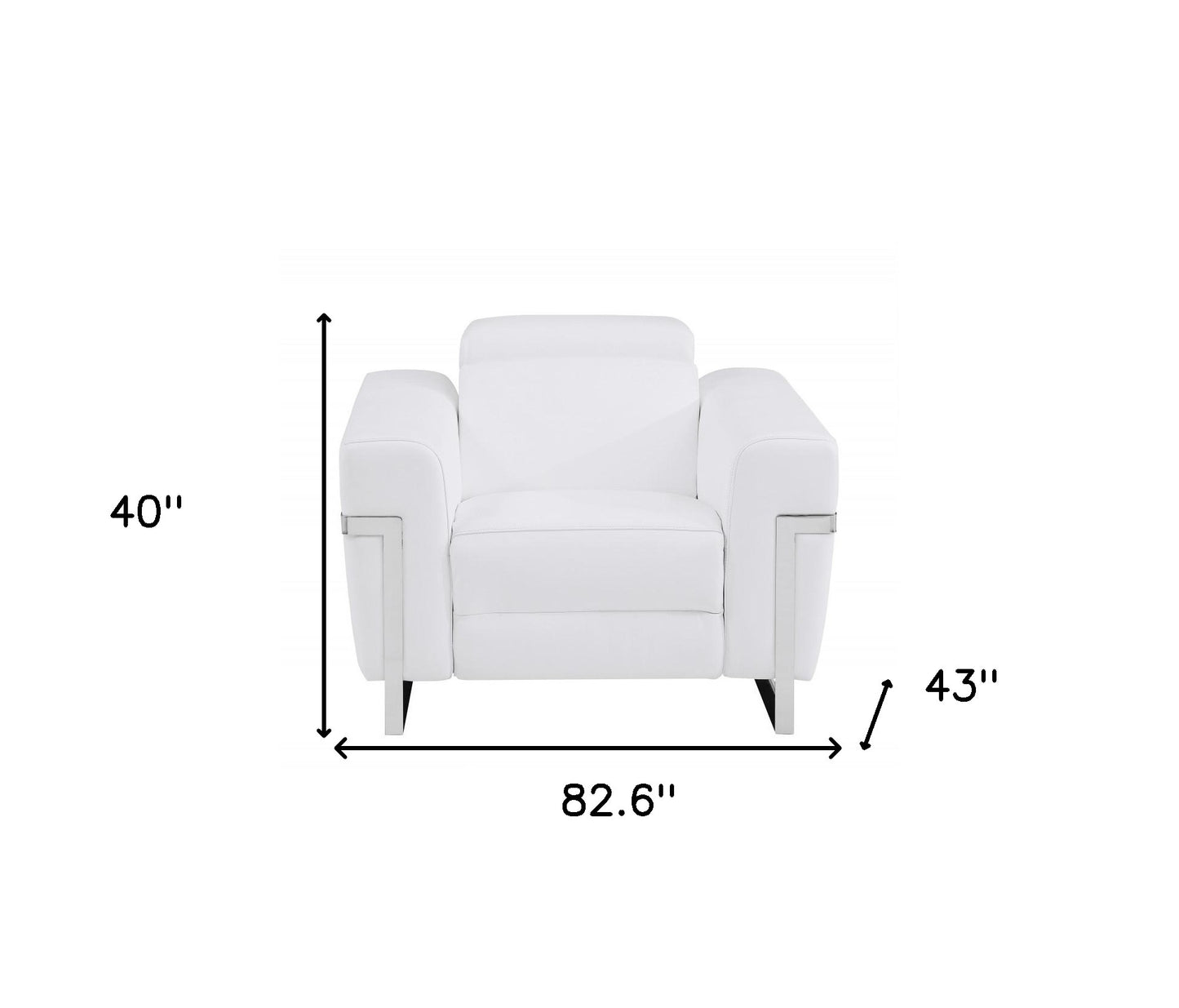 Three Piece Indoor White Italian Leather Six Person Seating Set