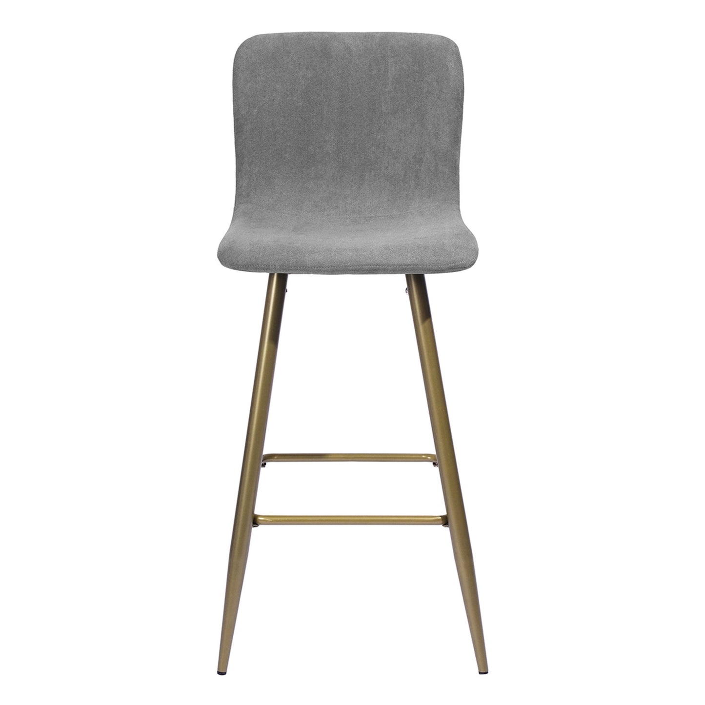 Set of Two 29" Gray And Gold Steel Bar Height Bar Chairs