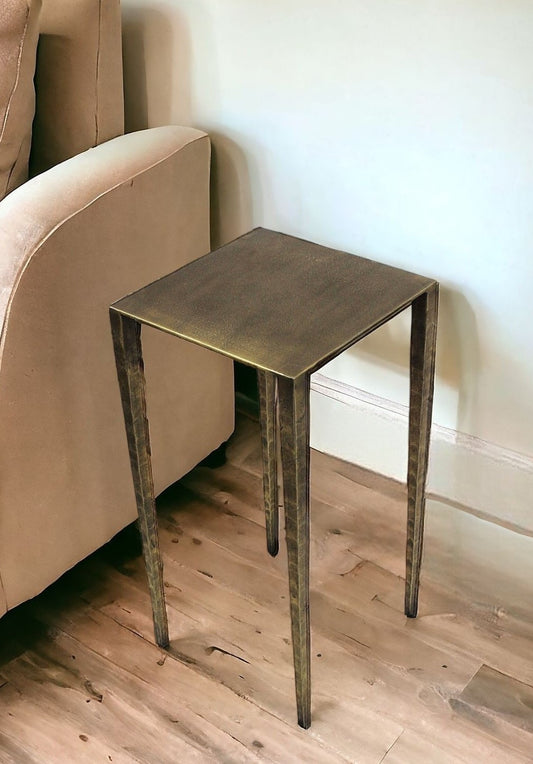 24" Brass Iron Square End Table