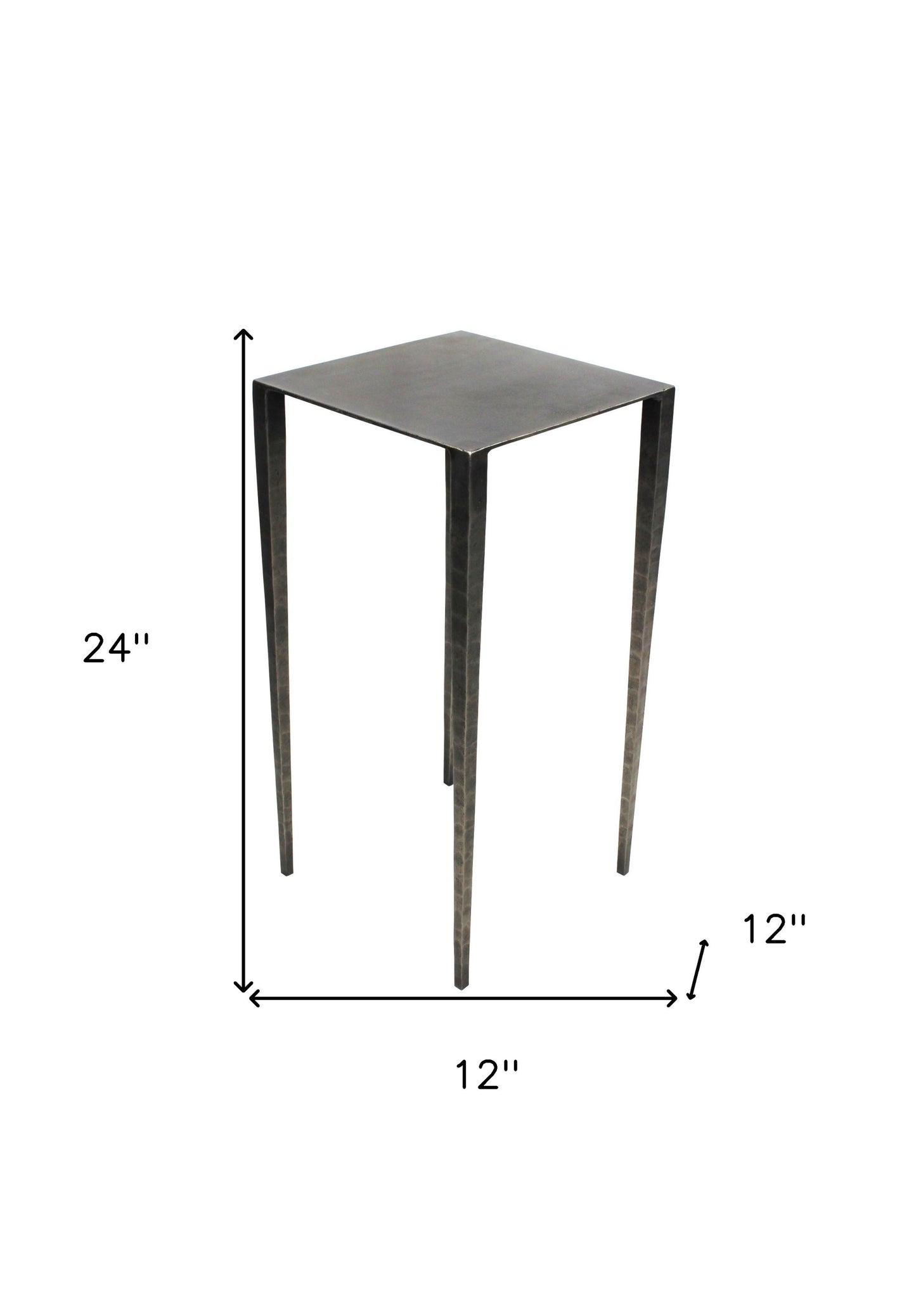 24" Nickel Iron Square End Table