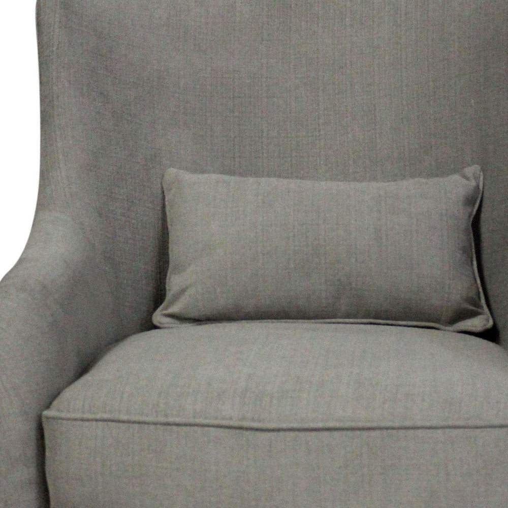 30" Gray Polyester Blend Solid Color Swivel Arm Chair