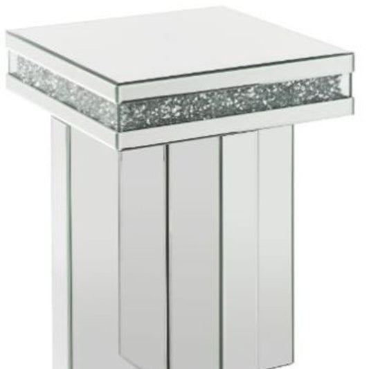 24" Mirrored And Manufactured Wood Square End Table