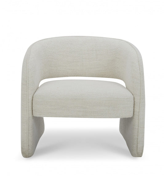 31" Cream Textural Solid Color Arm Chair