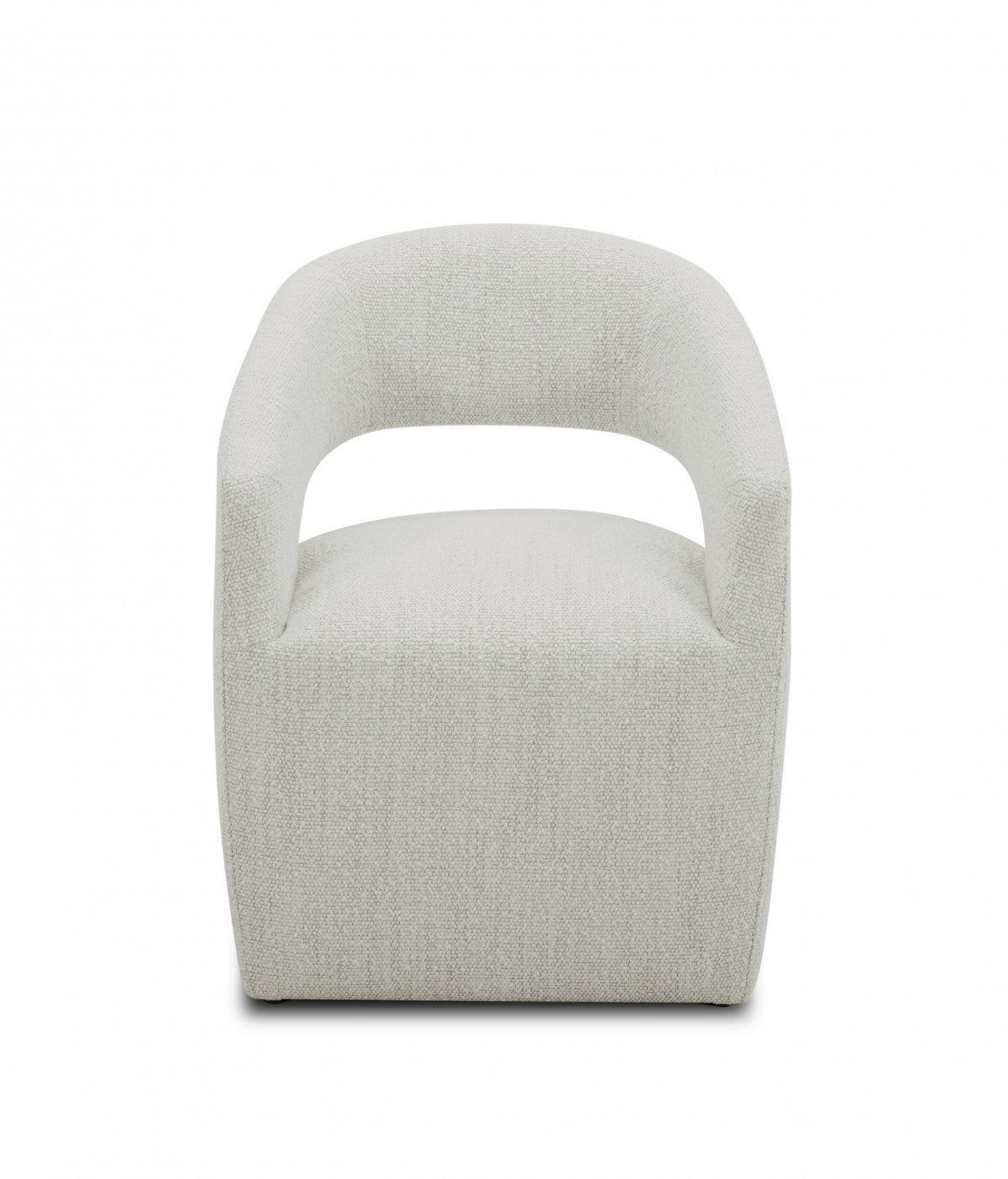 26" Cream Textured Polyester Modern Arm Chair