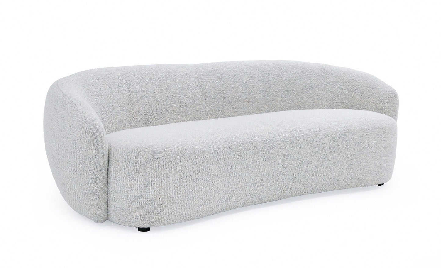 90" Off White Textured Fabric Sofa