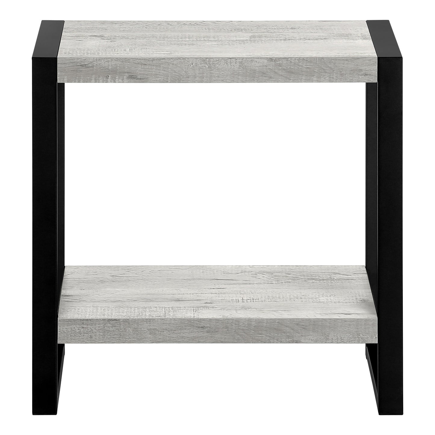 24" Black And Grey End Table With Shelf