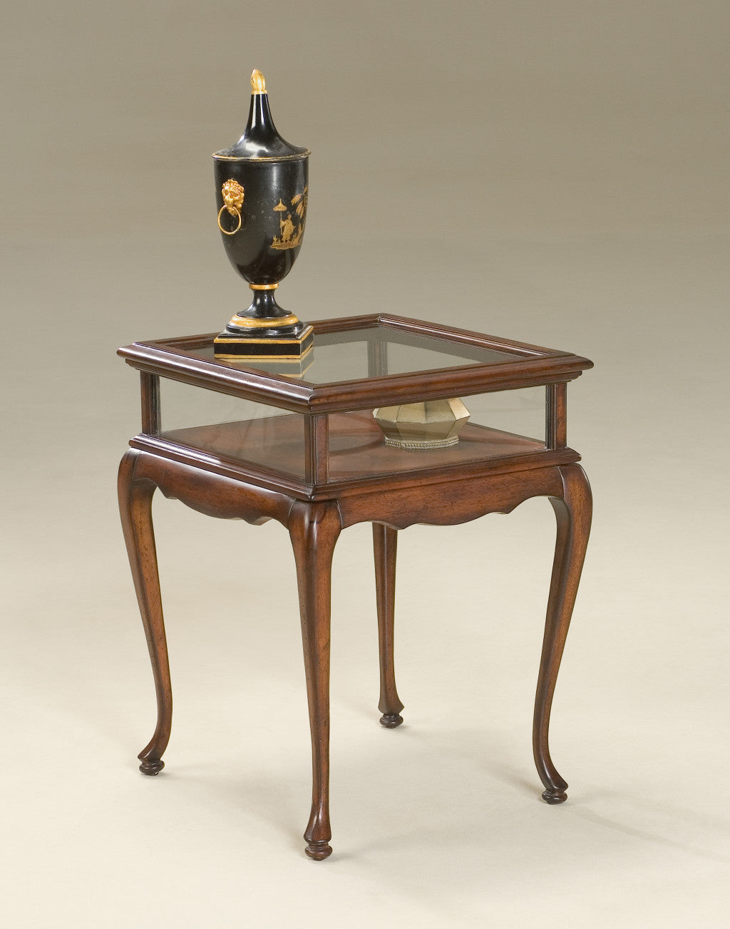 25" Dark Brown Glass Rectangular End Table