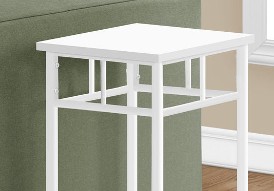 28" White End Table With Shelf