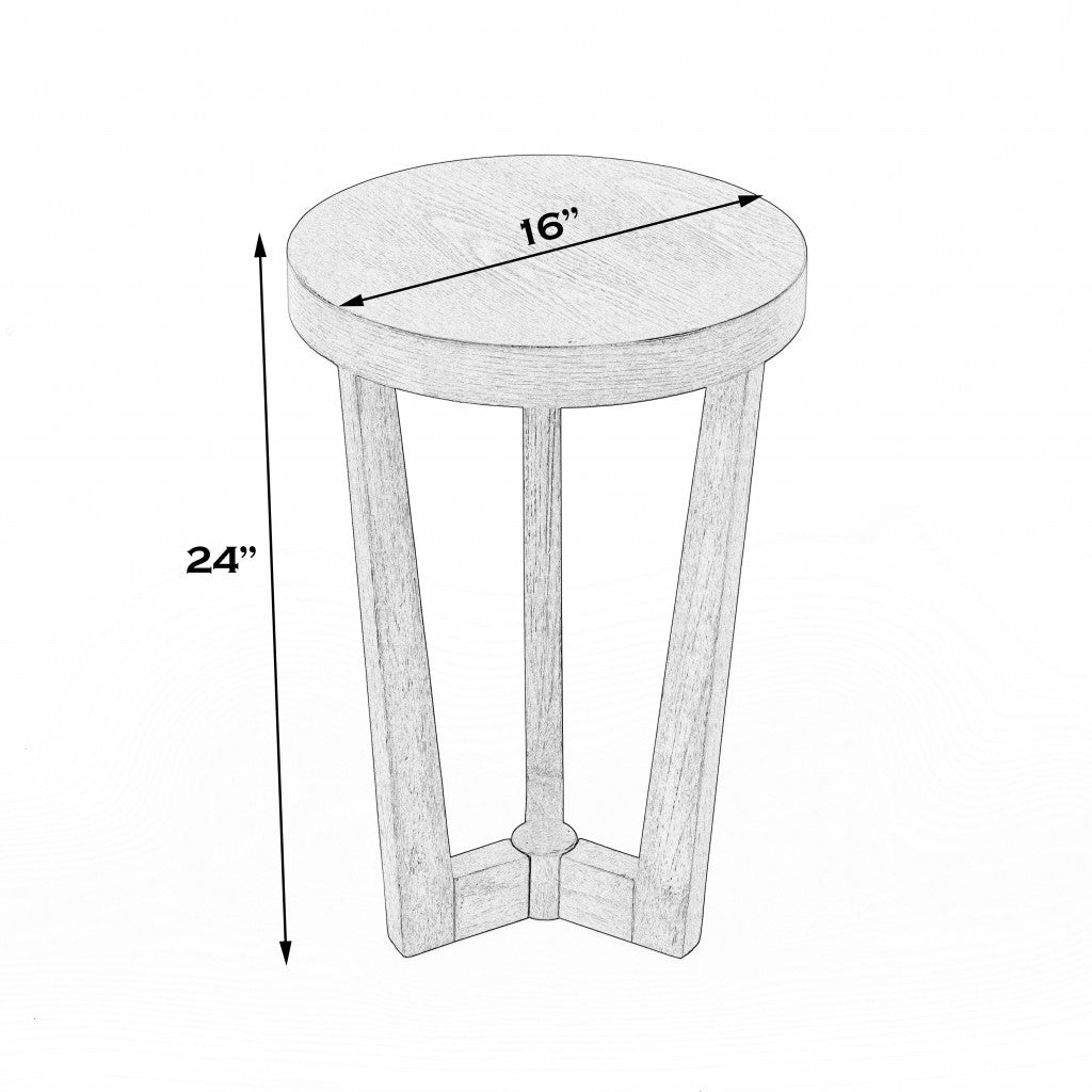 24" Gray Manufactured Wood Round End Table