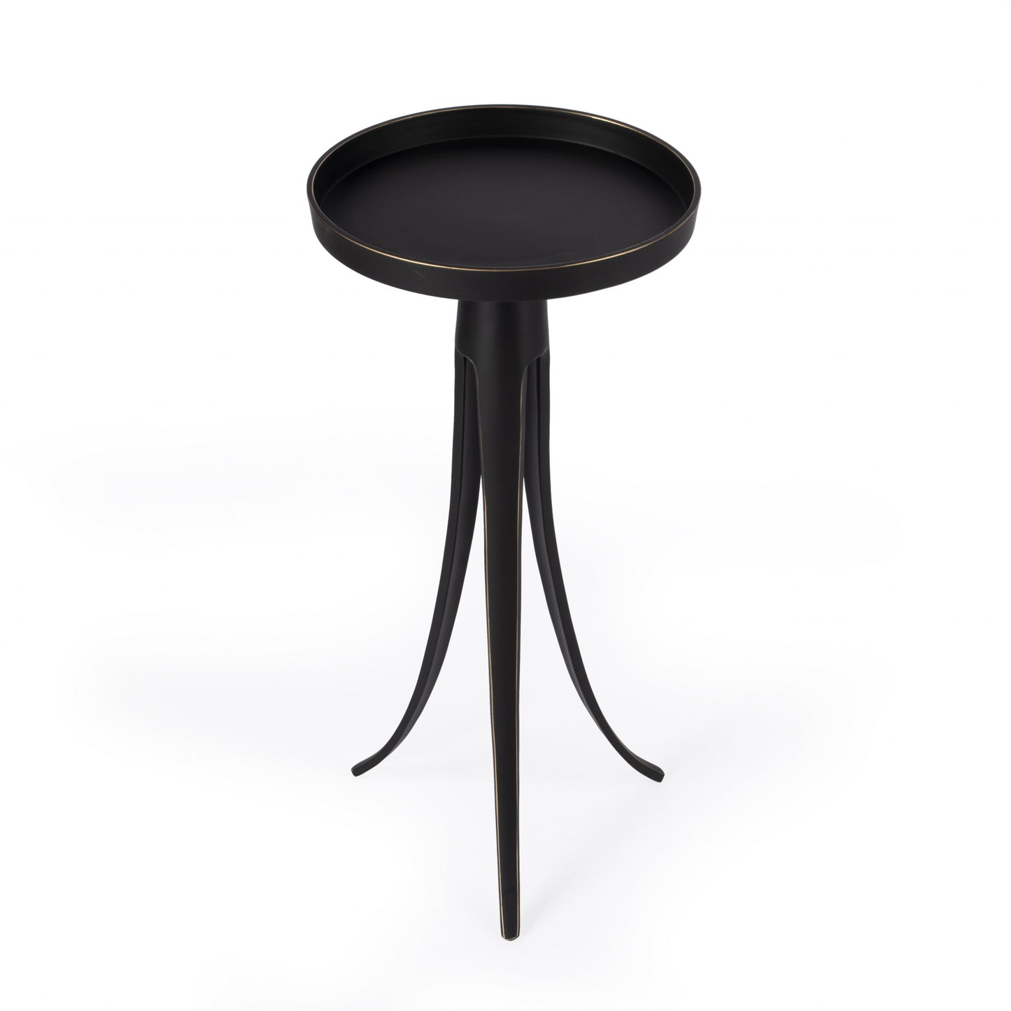 24" Black Aluminum Round End Table