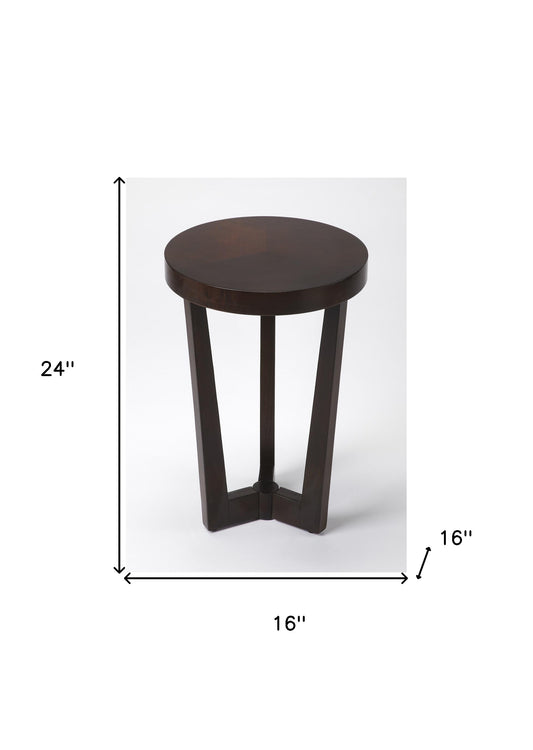 24" Merlot Three Leg Round End Table