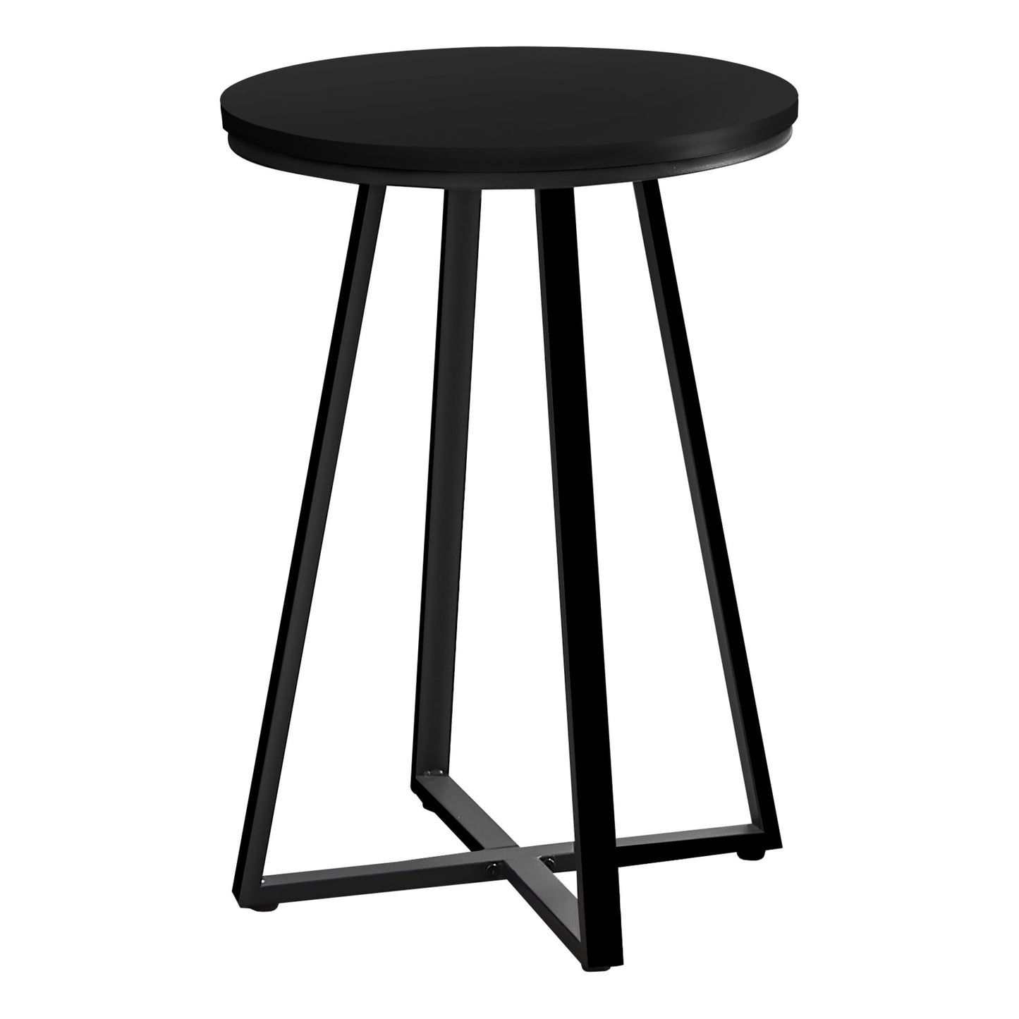 22" Black Round End Table