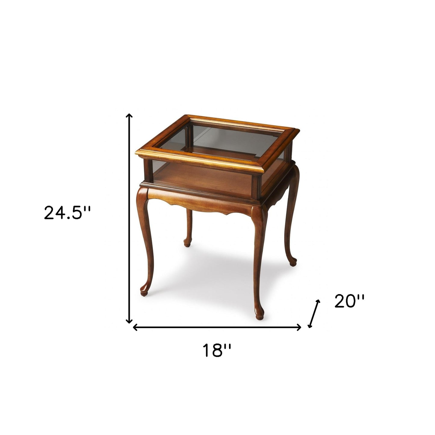 25" Medium Brown Glass Rectangular End Table