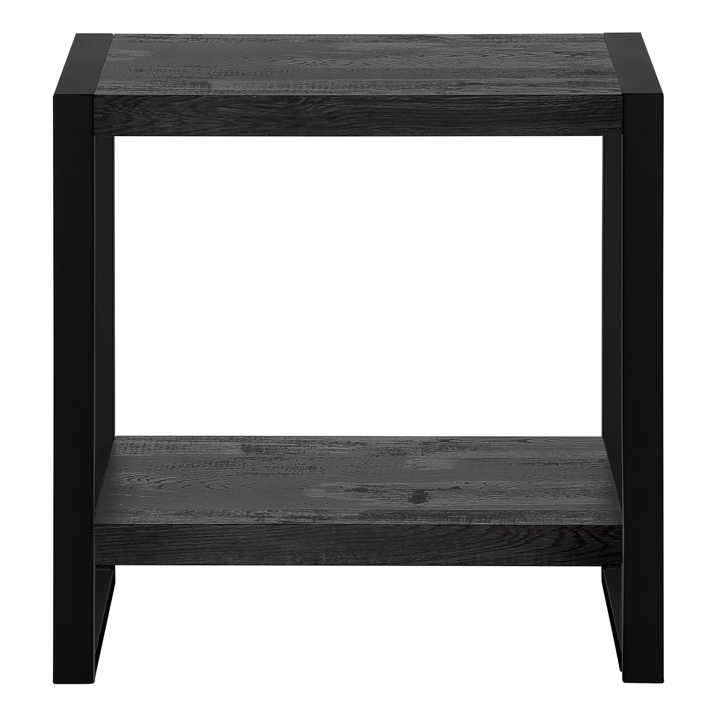 24" Black End Table With Shelf