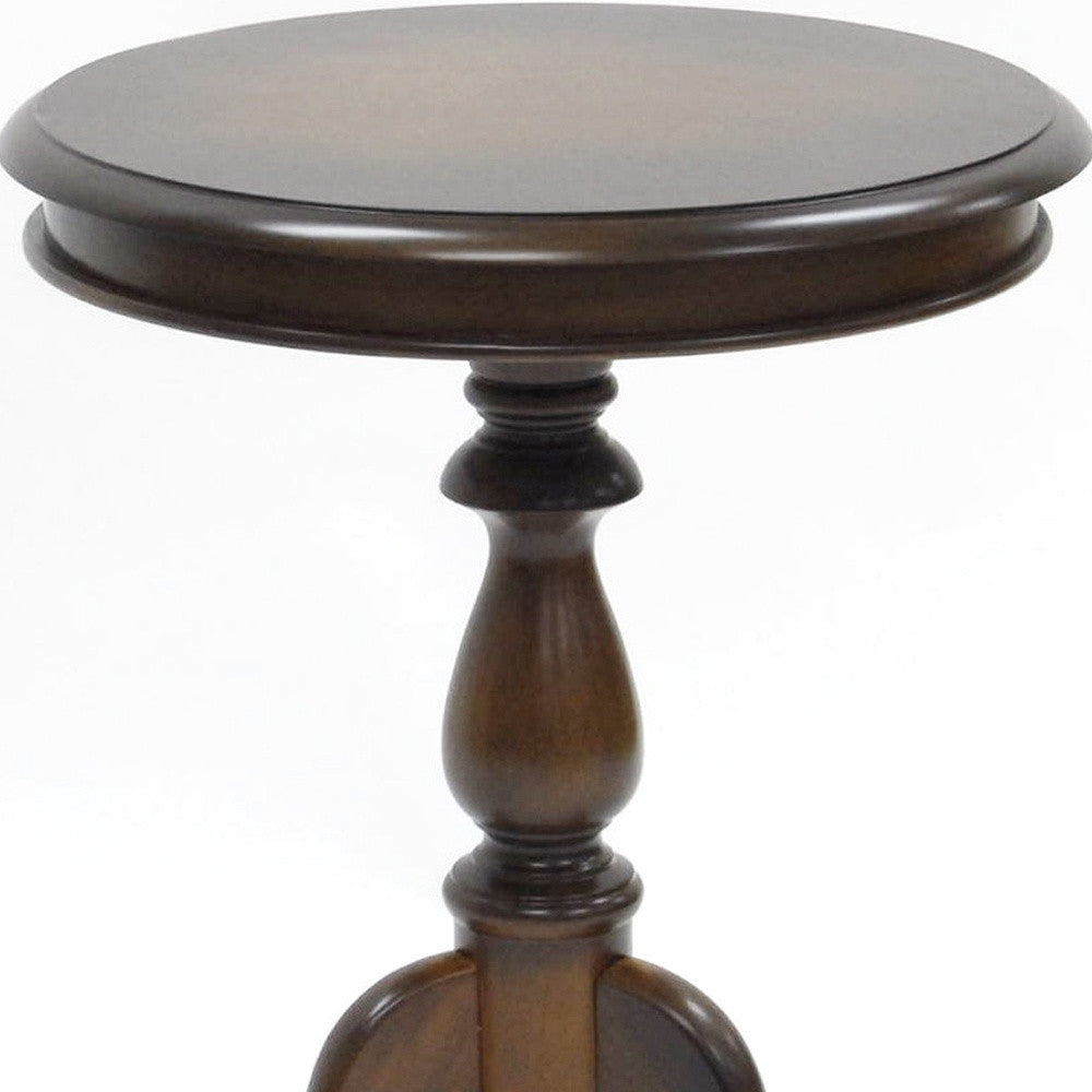 25" Dark Brown Manufactured Wood Round End Table