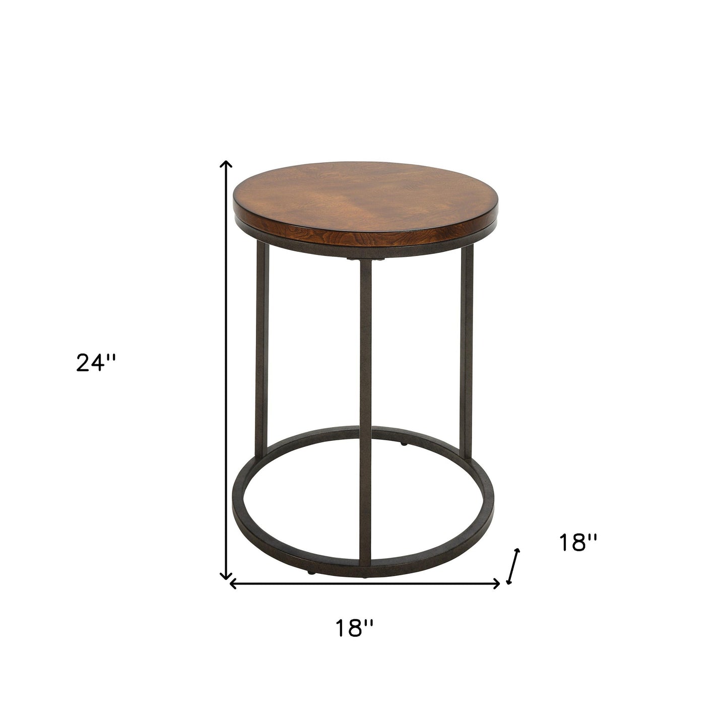 24" Black And Brown Manufactured Wood Rectangular End Table