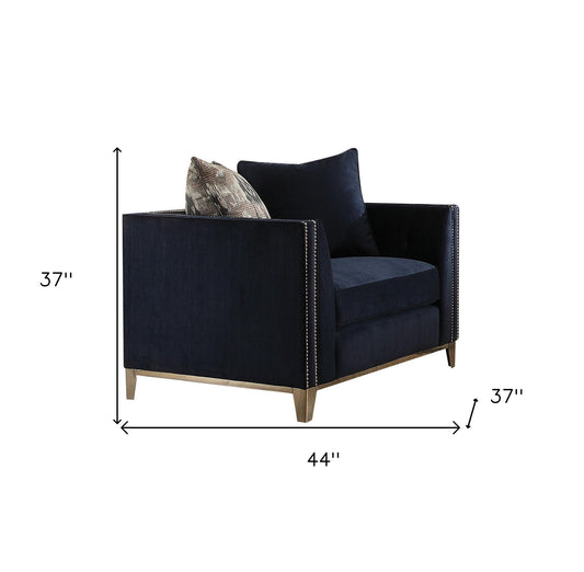 44" Black Tufted Arm Chair