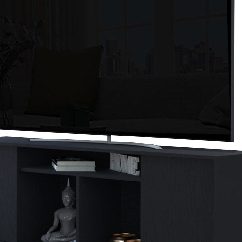 59" Black Open shelving TV Stand