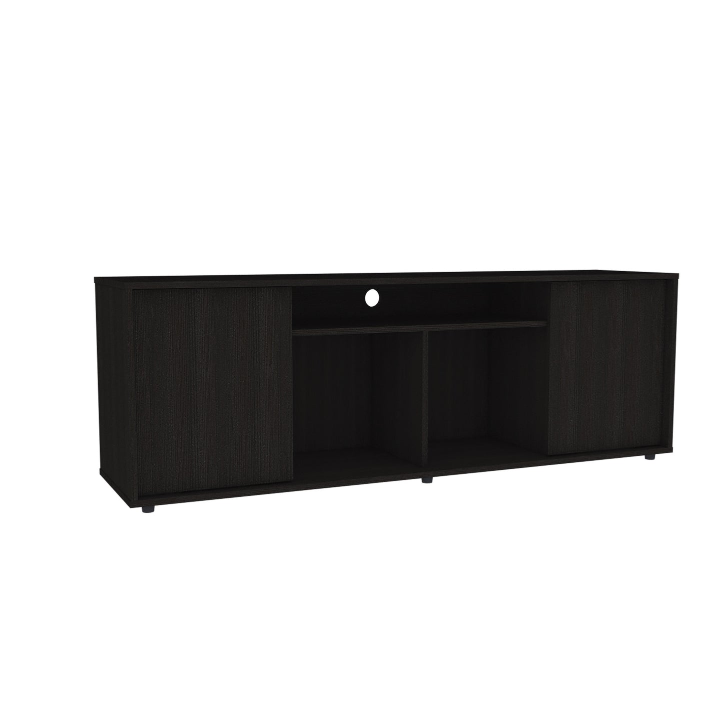 59" Black Open shelving TV Stand