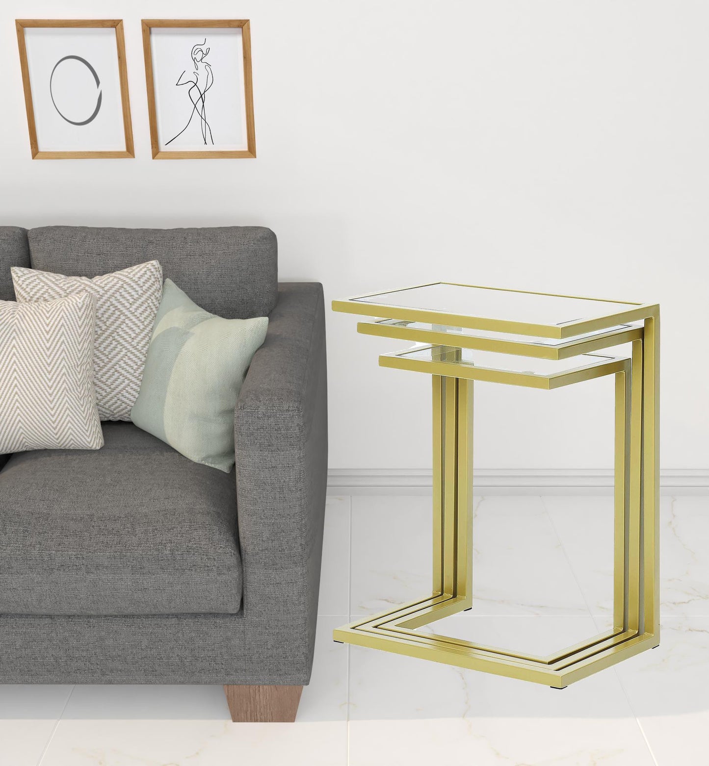 24" Chrome Glass Rectangular End Table