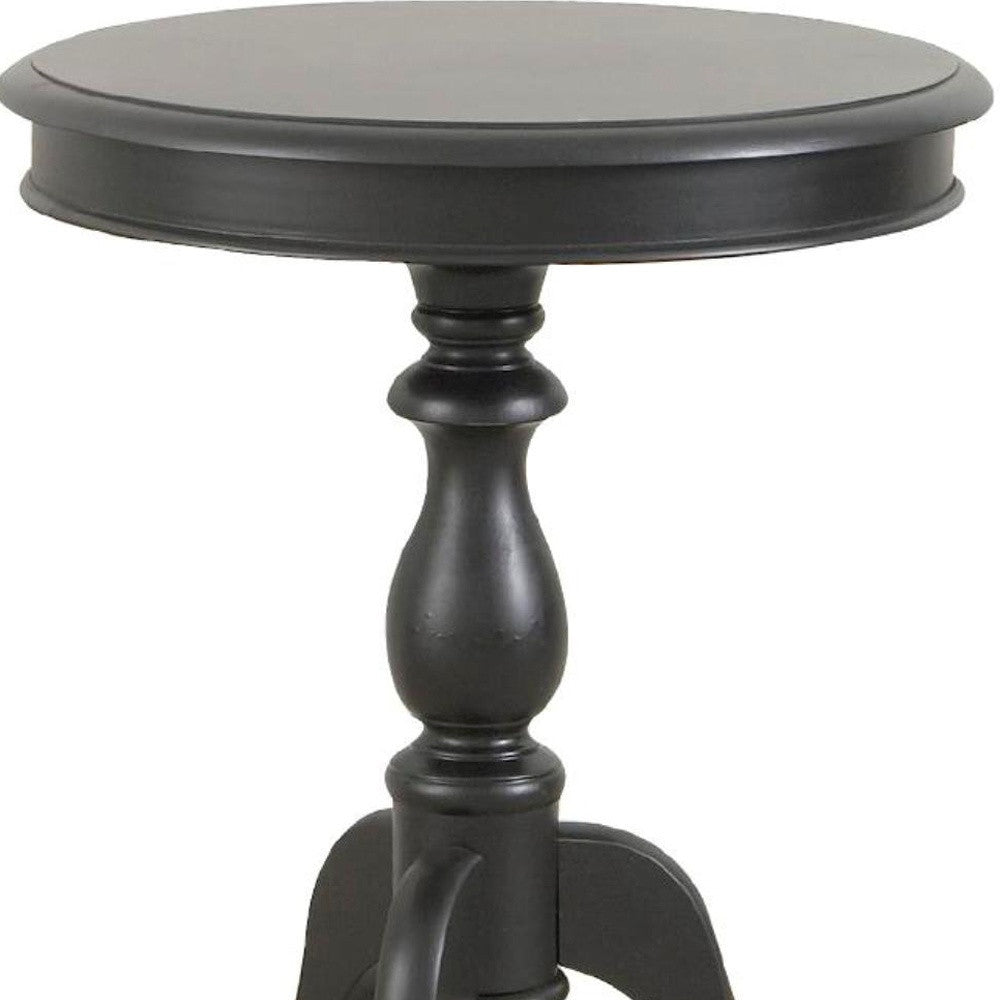 25" Black Manufactured Wood Round End Table