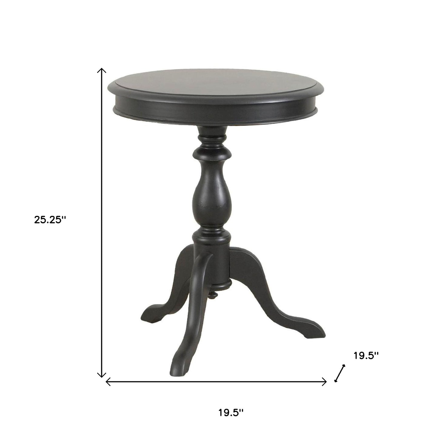 25" Black Manufactured Wood Round End Table