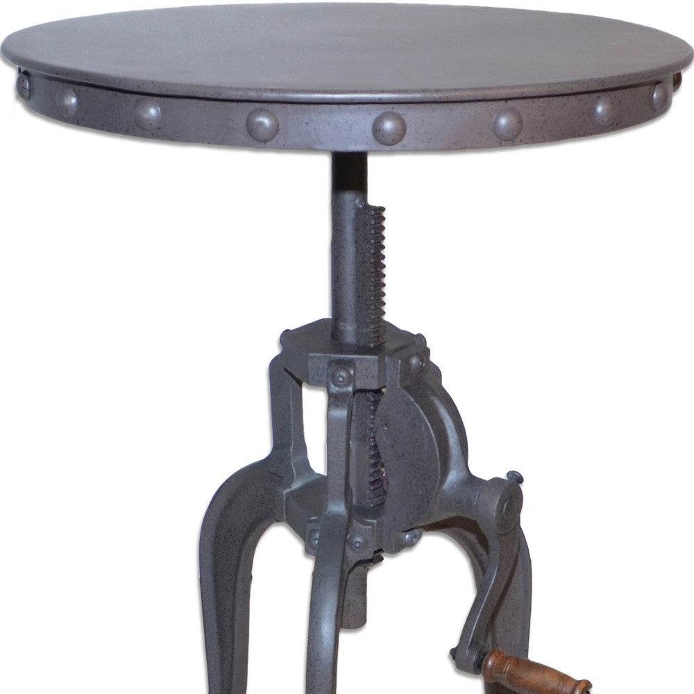 19" Inndustrial And Industrial Metal Round End Table