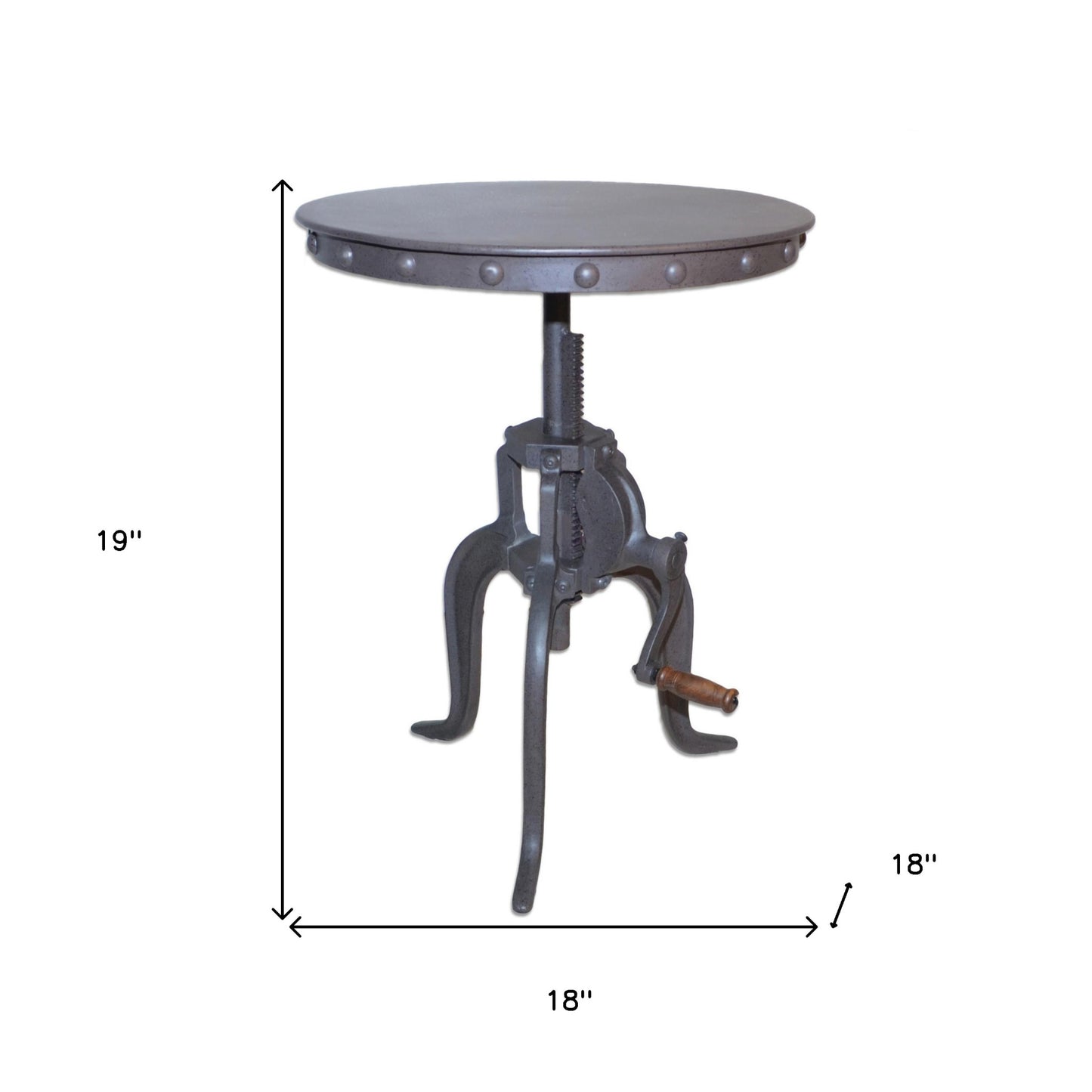 19" Inndustrial And Industrial Metal Round End Table